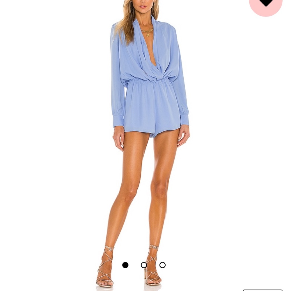 Revolve super down blue romper